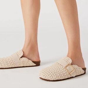 Steve Madden Women's Cream Woven Mules